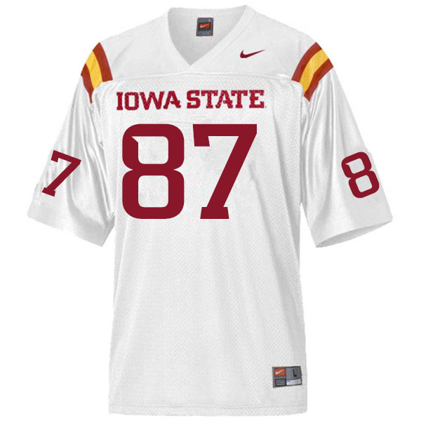 Men #87 Ryan Pritchard Iowa State Cyclones College Football Jerseys Sale-White